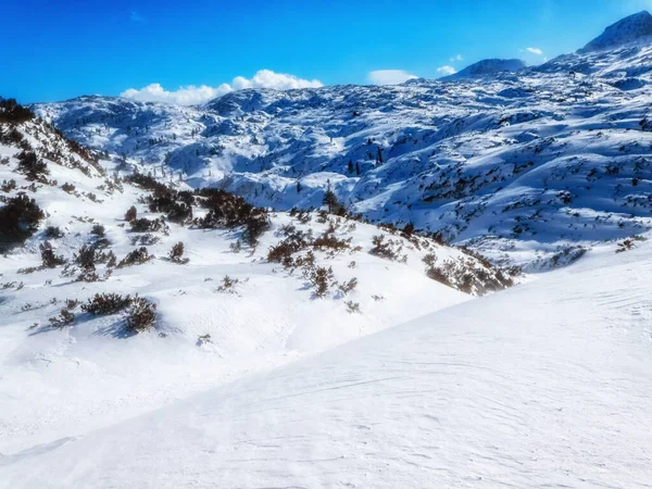 Panorama Del Monte Krippenstein Vistas Los Picos Rocosos Los Alpes —  Fotos de Stock