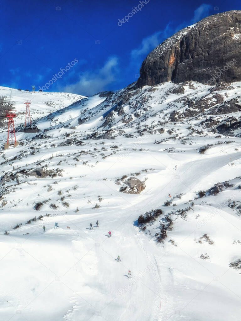 Ski area on Krippenstein Mountain - Dachstein Mountains, Salzkammergut, Upper Austria, Europe