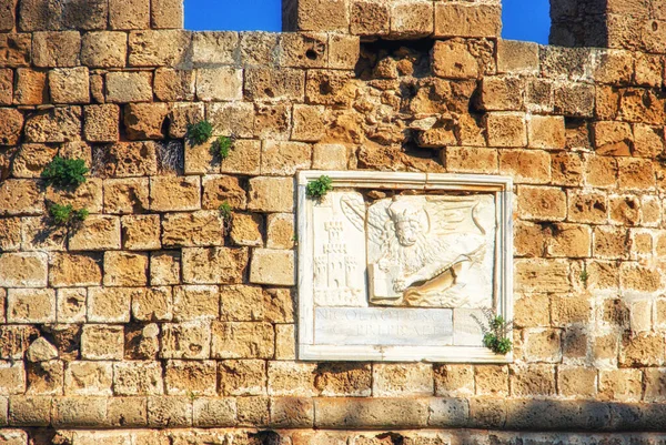 Szent Márk Szárnyas Oroszlánjának Szobra Famagustában Cipruson — Stock Fotó