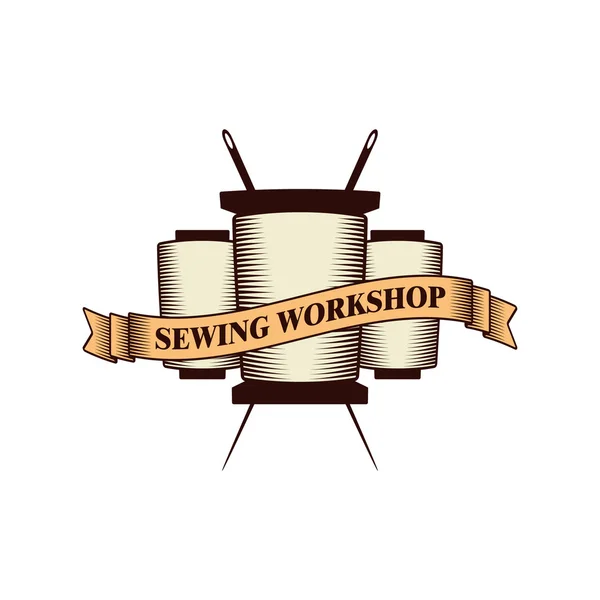 Sewing workshop logo — Stock Vector