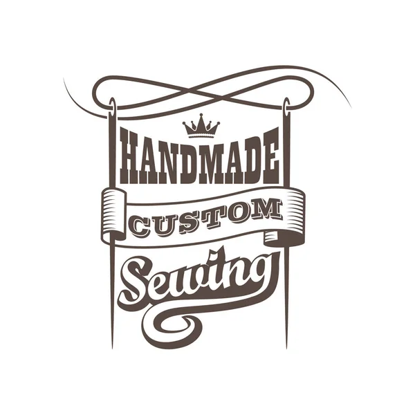 Oldstyle vector  sewing logo — Stock Vector