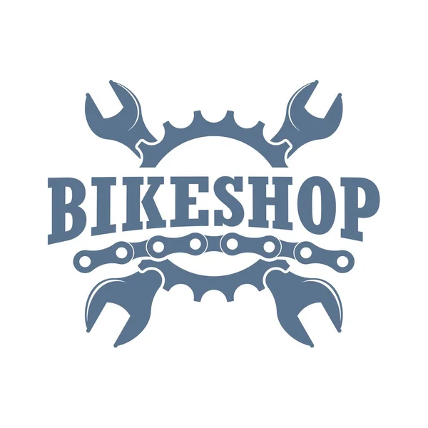 Retro tek renkli Bisiklet onarım iş logo Telifsiz Stok Vektörler