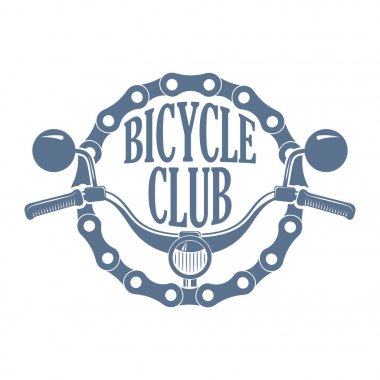 Retro tek renkli Bisiklet ve Scooter kulüp logosu