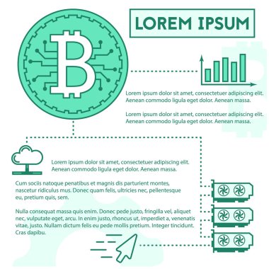 vektör cryptocurrency basit Infographic öğeleri anahat