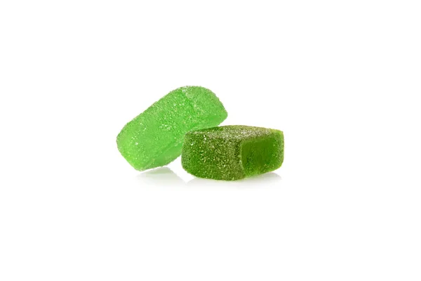 Ment green soft jelly isolated on white background — Stock Photo, Image