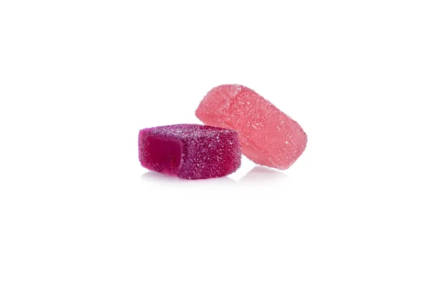 Fruit pink soft jelly isolated on white background — Stock Photo, Image