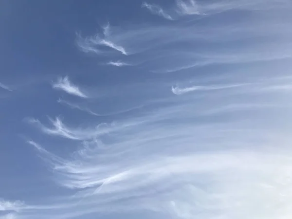 Nuvens Brancas Bonitas Céu Azul Manhã — Fotografia de Stock