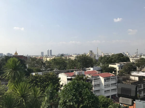 Güneşli Bir Günde Asya Şehrinin Hava Görüntüsü — Stok fotoğraf
