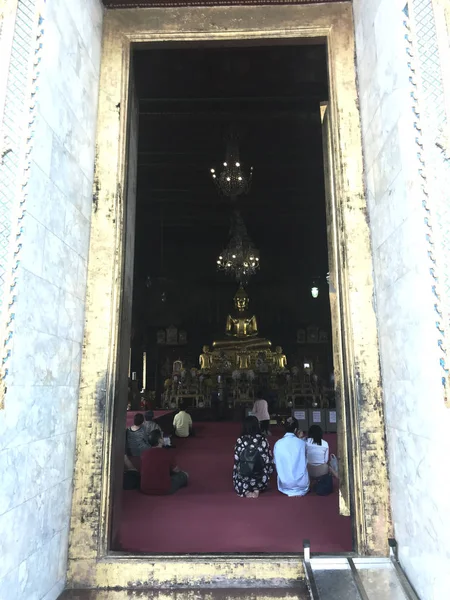 Interiören Vackra Antika Buddhistiska Tempel — Stockfoto