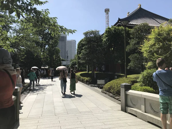 Aufnahme Von Menschen Die Durch Die Straße Von Tokio Japan — Stockfoto