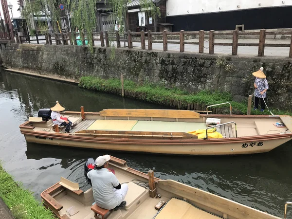 Небольшой Канал Старом Городе Киото Япония — стоковое фото