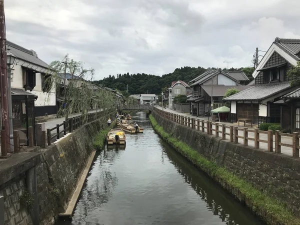 Kleiner Kanal Der Altstadt Kyoto Japan — Stockfoto