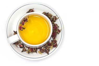 Gül çay bardağı ile bud gülü