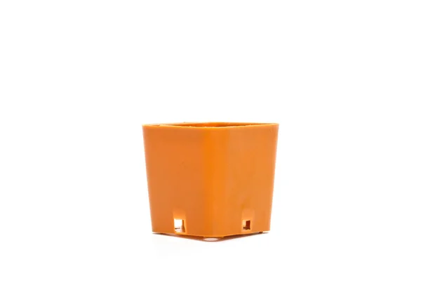 白い背景で隔離のプラスチック植木鉢 — ストック写真