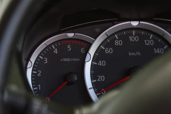 Close up of a speedometer in a car — Stock Photo, Image