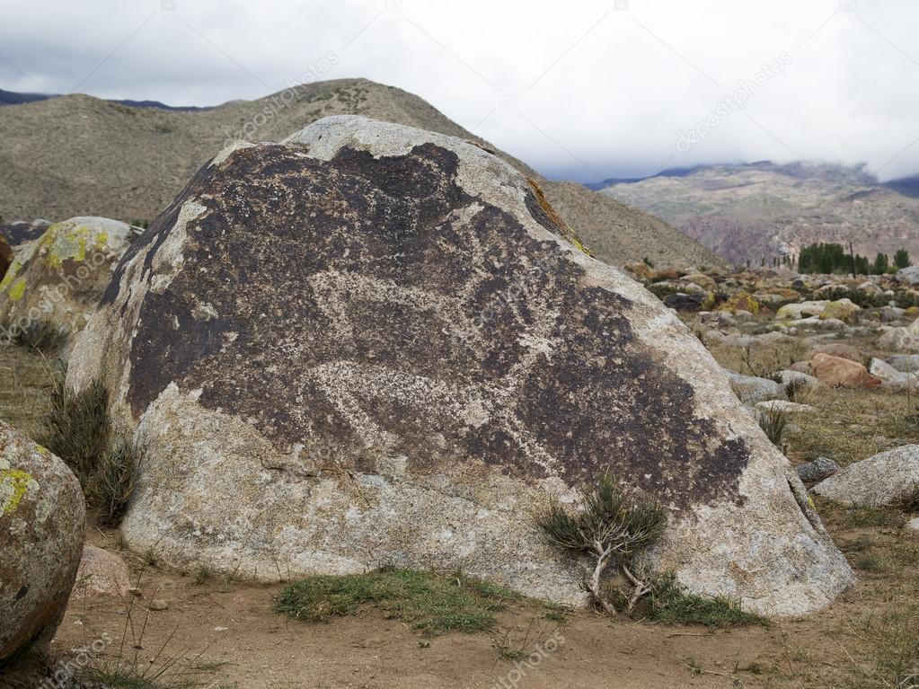 Ancient petroglyph located in Cholpon Ata, Issyk-Kul, Kyrgyzstan