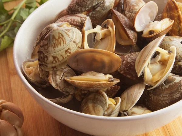 Las Almejas Vongole Están Listas Para Cocinar — Foto de Stock