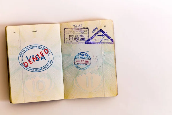 Visum geweigerd stempel in paspoort — Stockfoto