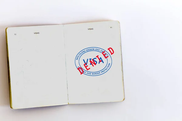 Sello de visado admitido en pasaporte — Foto de Stock