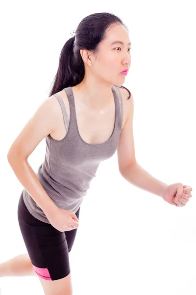 Teenage Asian girl jogging — Stock Photo, Image