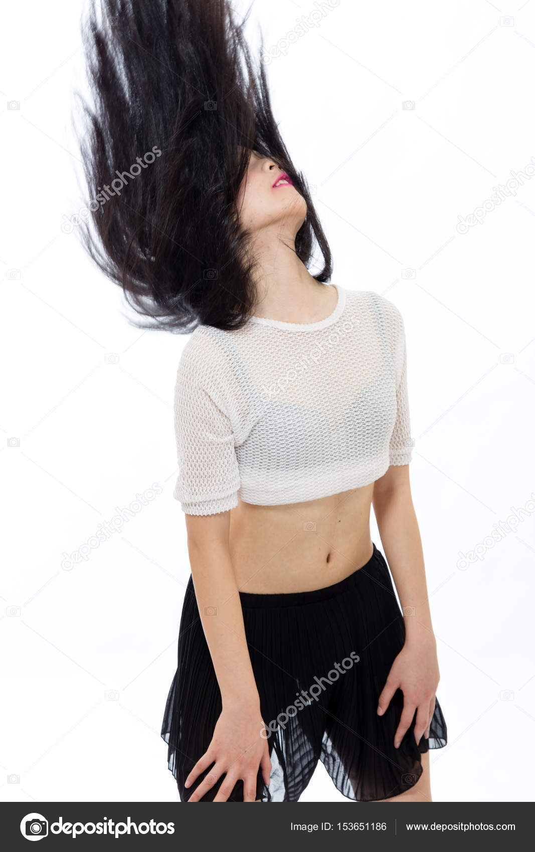 Young Asian Teen Flinging Hair Stock Photo Young Asian Teen Flinging Hair Stock Photo