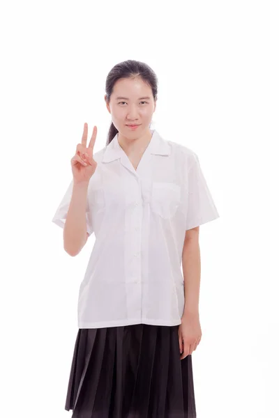 Ázsiai tizenéves lány középiskolás diák — Stock Fotó