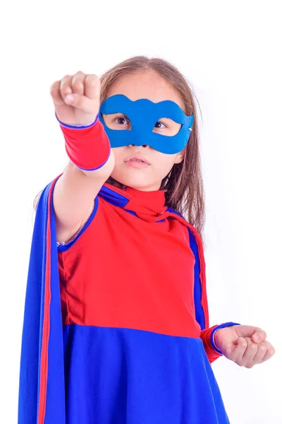 Chica joven en traje de superhéroe — Foto de Stock