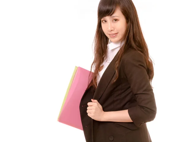 Asian businesswoman executive carrying folder, filter look — Stock Photo, Image