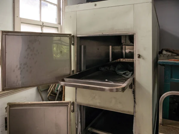 Freezer at abandoned mortuary — Stock Photo, Image