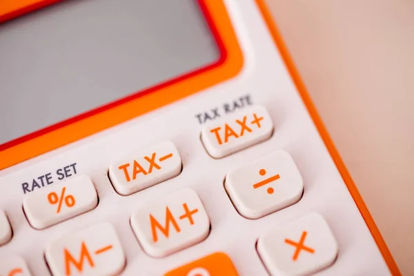 Macro shot of tax calculator — Stock Photo, Image