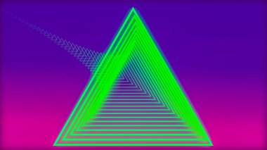 Neon üçgenli soyut tünel