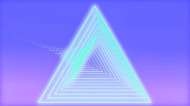 Neon üçgenli soyut tünel