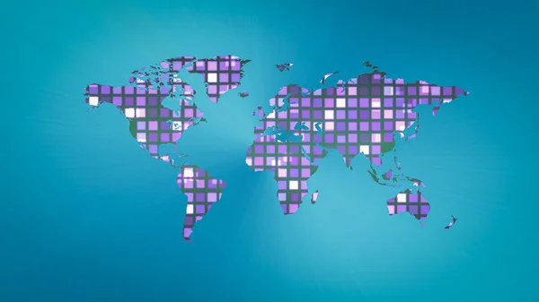 Mapa do mundo abstrato com linhas brilhantes — Fotografia de Stock