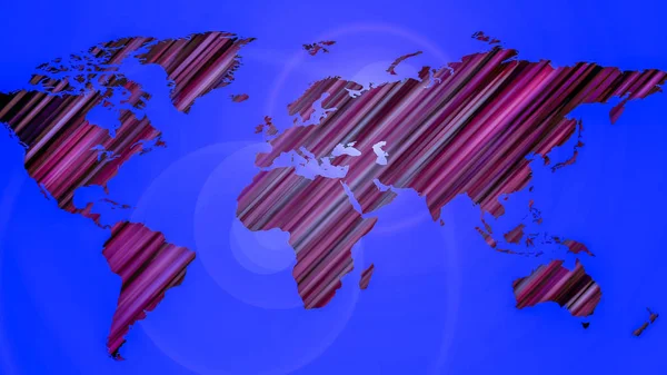 Abstrakte Weltkarte mit leuchtenden Linien — Stockfoto