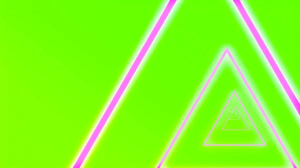 Tunnel astratto con triangoli al neon — Foto Stock