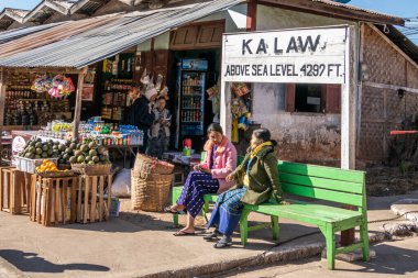 Kalaw, Myanmar - 20 Ocak 2020: Taunggyi, Shan State, Myanmar 'daki Kalaw Township tren istasyonu