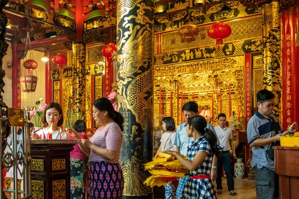 Yangon Mianmar Janeiro 2020 Kheng Hock Keong Templo Budista Construído — Fotografia de Stock