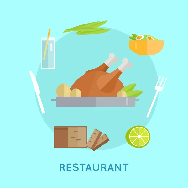 Restauracja Food wektor koncepcyjny ilustracja. — Wektor stockowy