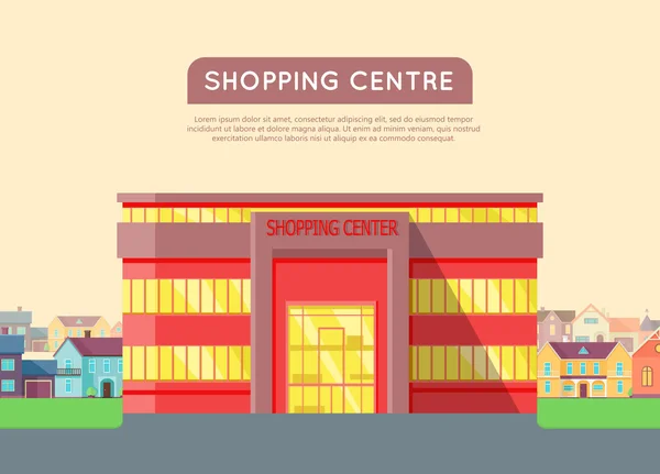 Plantilla Web del Centro Comercial en Diseño Plano . — Vector de stock