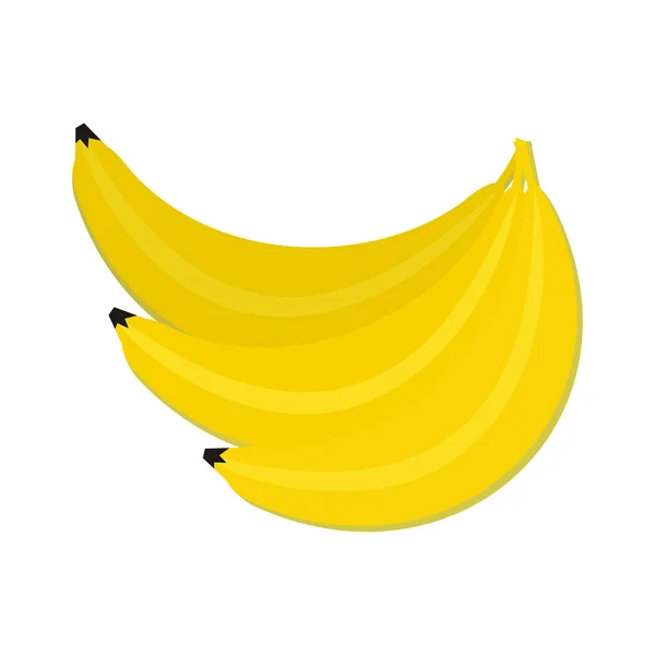 Um bando de bananas isoladas. Nutrição saudável — Vetor de Stock
