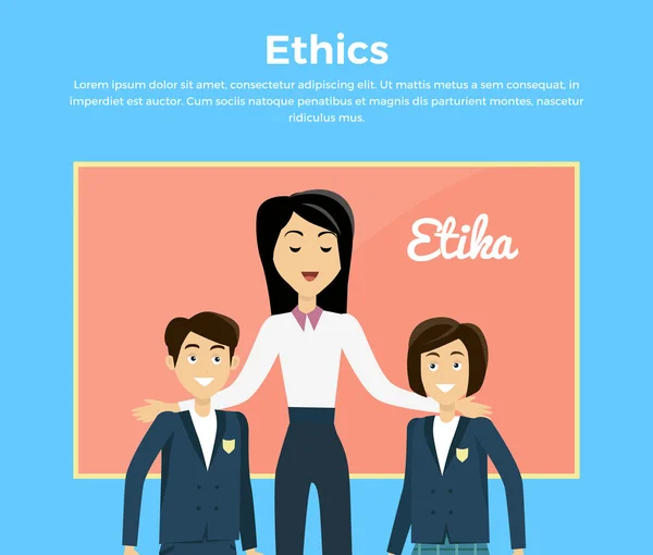 Barn utbildning etik Banner — Stock vektor