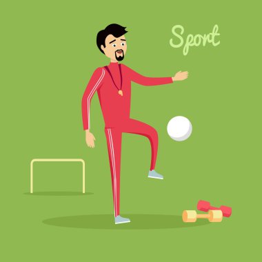 Spor kavram vektör çizim düz tasarım.