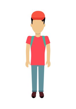 Adam karakter şablon vektör çizim.