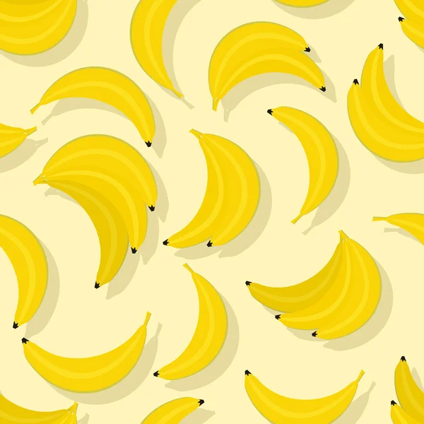 Vetor de padrão sem costura Bananas em design plano . — Vetor de Stock