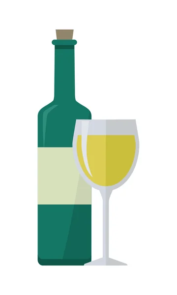 Üveg bor- és borospohár — Stock Vector