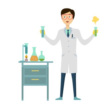 Kimya afiş kavramı düz stil