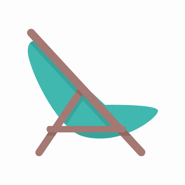 Praia Chaise Vector Ilustração em Design Flat —  Vetores de Stock