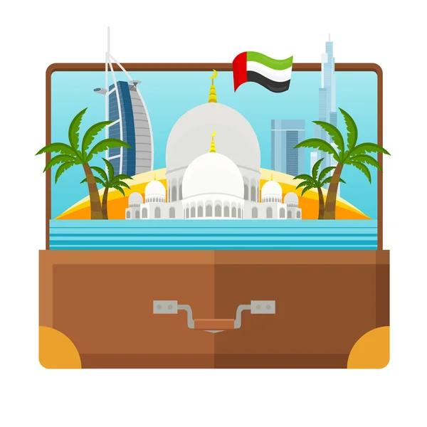 Emiratos Árabes Unidos Travel Poster — Vector de stock