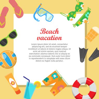 Beach Tatil vektör kavramı düz stil tasarım