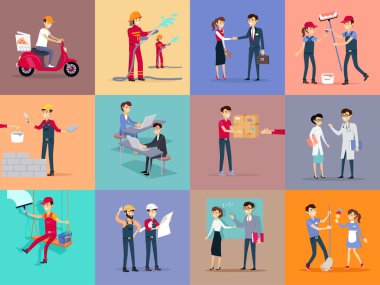 İşçi Bayramı Farklı Meslekler Seti